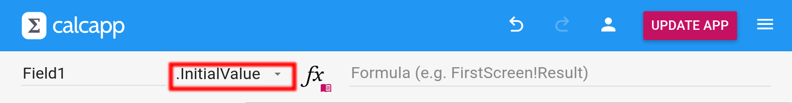 The property selector, with InitialValue being selected