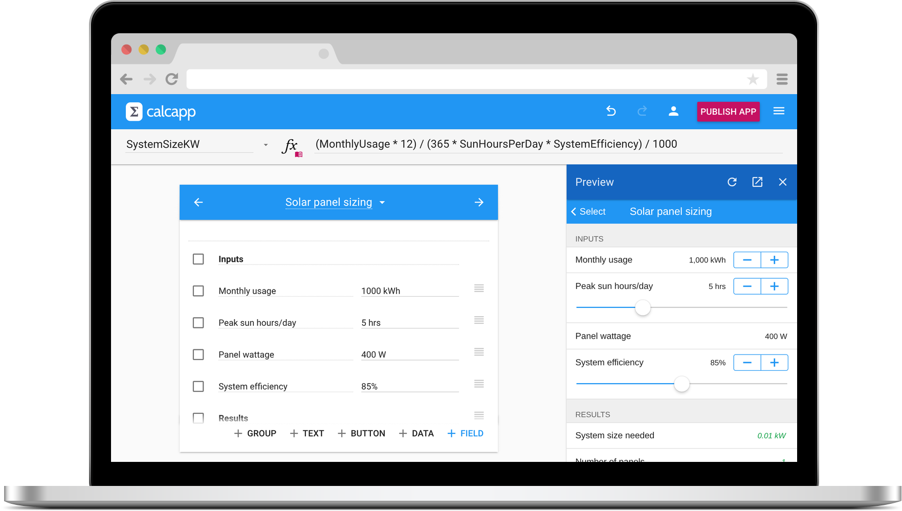Calcapp Creator