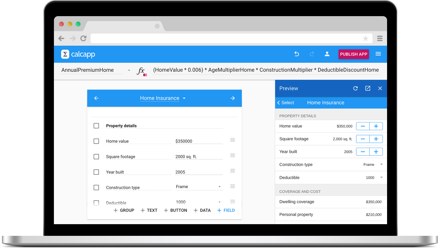 Calcapp Creator
